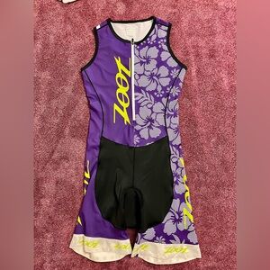 Zoot Purple and Black Triathlon Suit